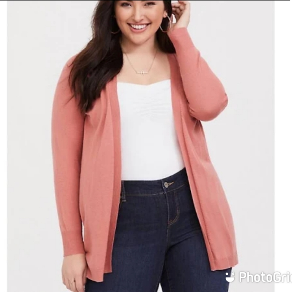 TORRID terra cotta coral Cardigan